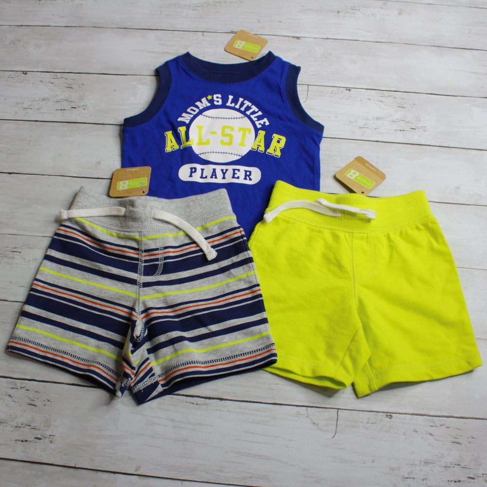 Crazy 8 Vintage Baby Boy Shirt Shorts Size 6 9 12 Mo